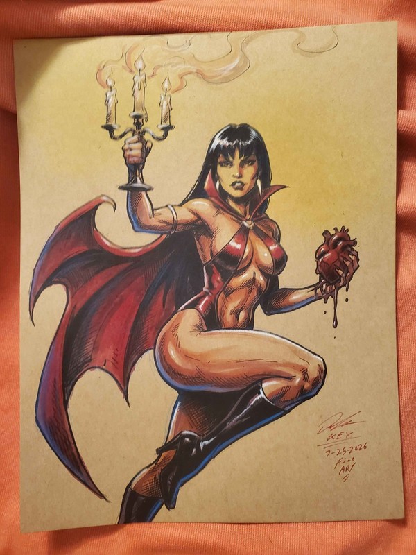 Vampirella Art by Keyeske - Original Comic Art with COA 8.5x11 - Cindy