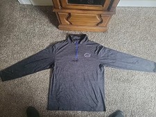 Florida Gators Long Sleeve 1/4 Zip Pullover Men's Size MED-Chest is 44"-Grey