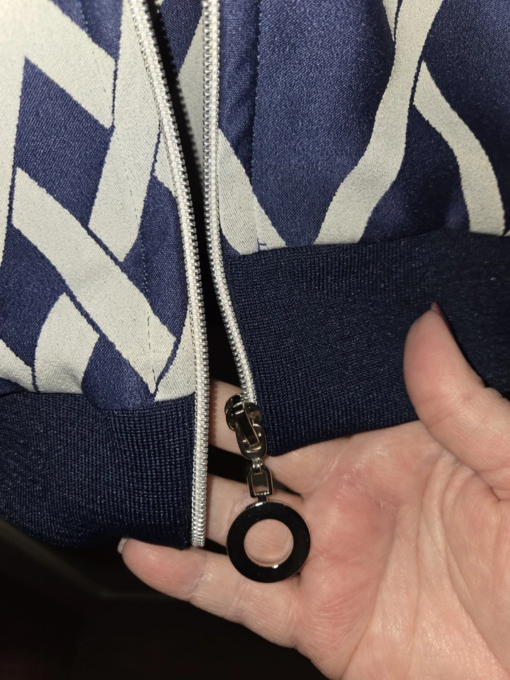 Chaqueta de diseñador para hombre Allá Moda talla 44, azul y blanco Foto 4 de 4