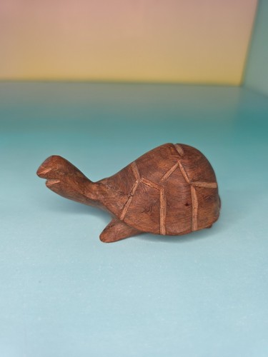 Carved Ironwood Sea Turtle Tortoise Vintage Figurine 3 inches wooden figure