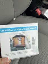 Universal Car Headrest Mount Tablet Holder Black Fabric