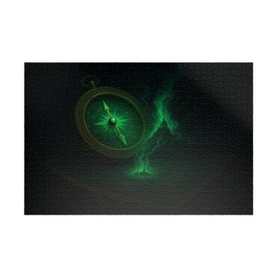 The Cursed Compass   1000+ Piece Puzzle with Glowing Green Map & Treasure Trail