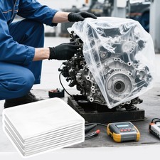 10PCS Engine Bag Cover, 39.4 47.2 Inch Clear Plastic Engine Storage Bag, Tran...