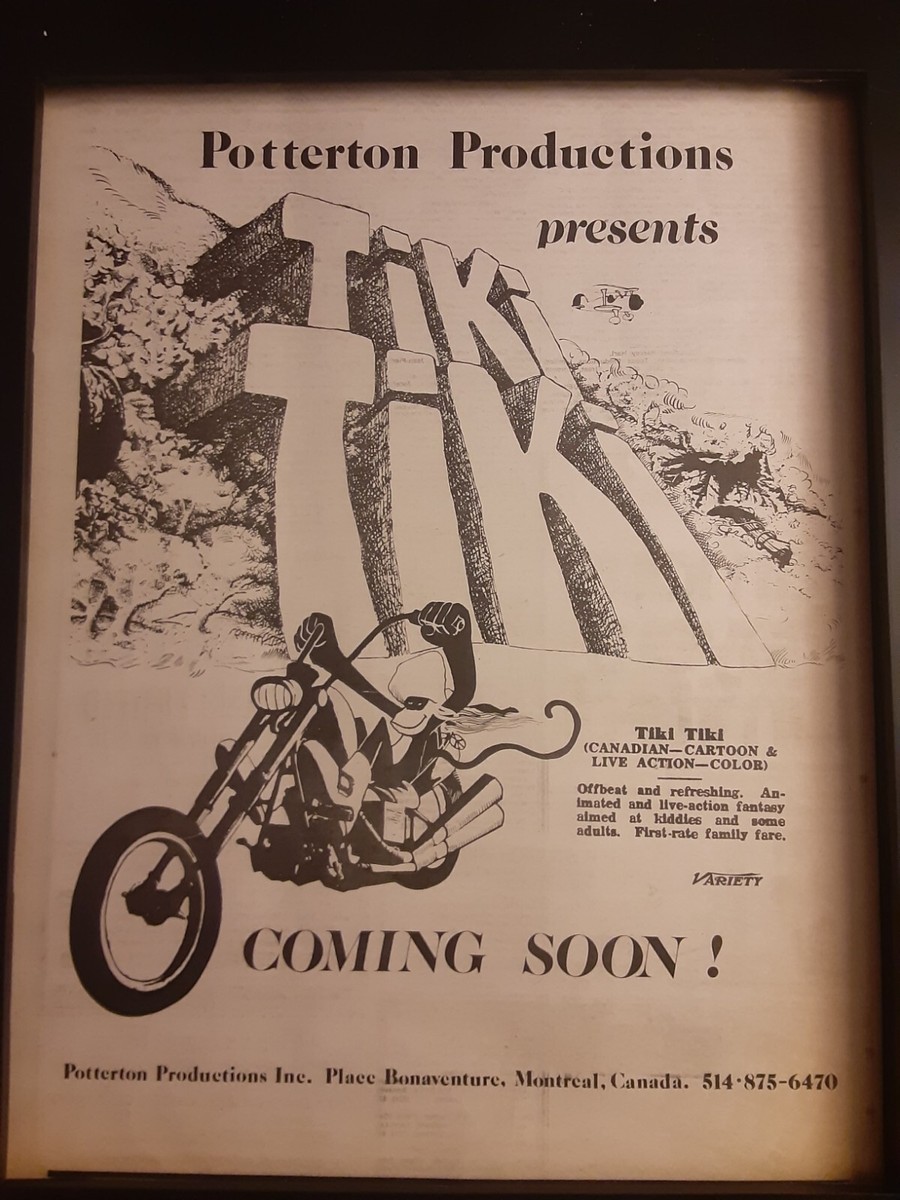 Tiki Tiki Canadian Cartoon 1971 Rare Original Promo Poster Ad