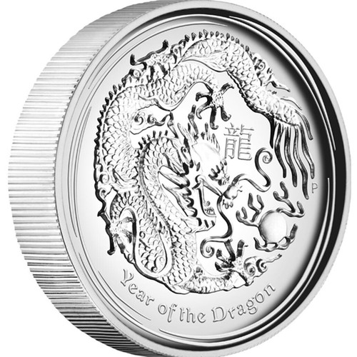 Australia 2012 Year of Dragon $1 High Relief Pure 1 Oz Silver Coin Perfect - Picture 2 of 5