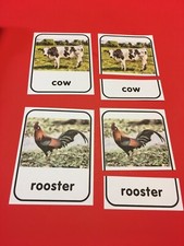 Bauernhoftiere - Karten für Lernzentrum - dreiteiliges Kartenset - Montessori