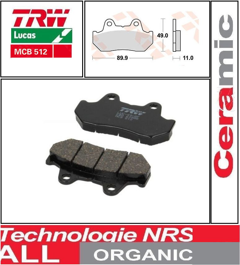 Plaquettes frein avant TRW MCB512 Honda VF 1000 R SC16 1984-1985 étrier d'origine