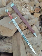 Espada medieval forjada a mano de acero al carbono caballeros templarios lista para la batalla regalo