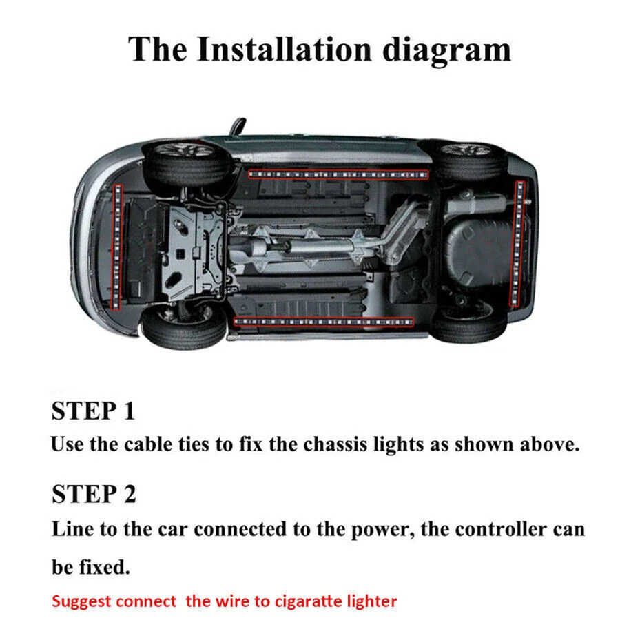 210 Model Flexible LED Strip Under Car Tube Underglow Underbody System+Phone APP - Image 3 of 4