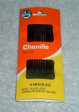 DMC Size 20 Chenille (Sharp Point for Crewel) Needles Package of 6 ~ WA