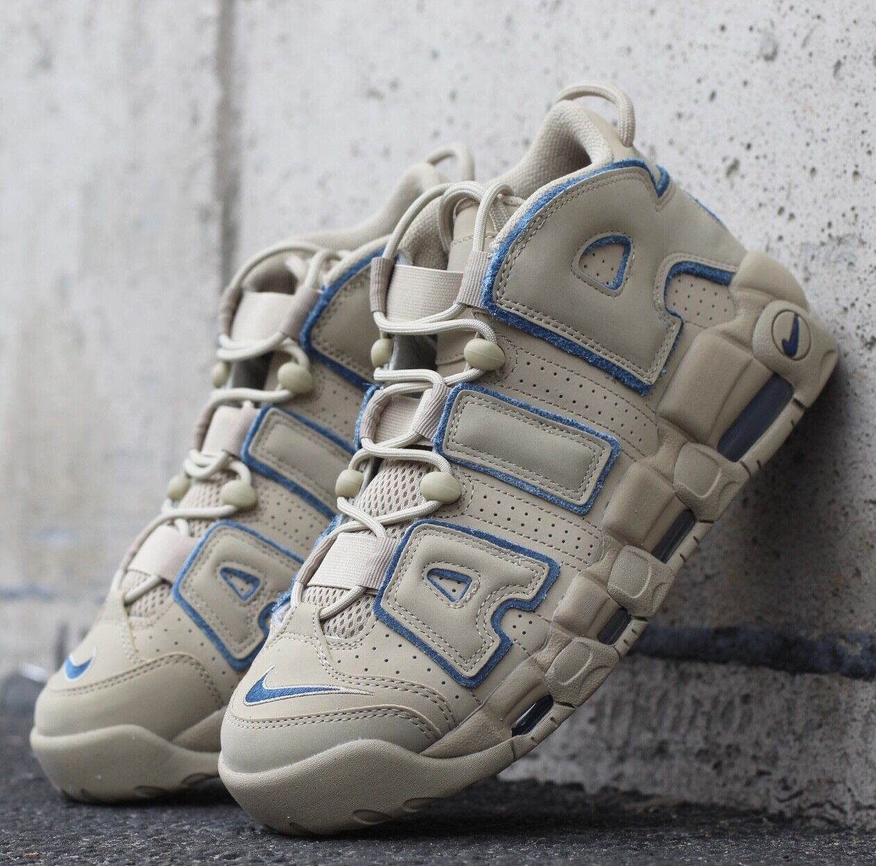 Nike Air More Uptempo Limestone Blue Mens New |