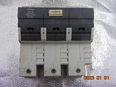 WOHNER FUSE HOLDER AJC 30 AJC30 31-287  30 AMP A 30A 600V 3 POLE 3P