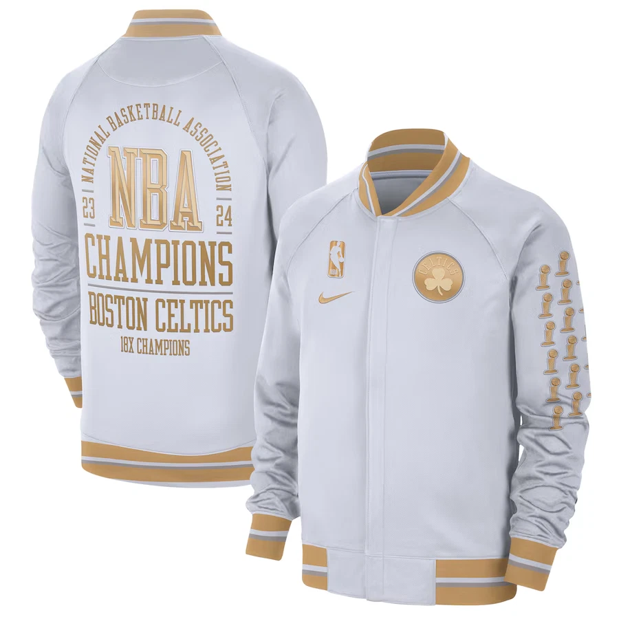 Boston Celtics Nike 2024 NBA Finals Champions Banner Authentic Showtime Jacket - Image 3 of 4