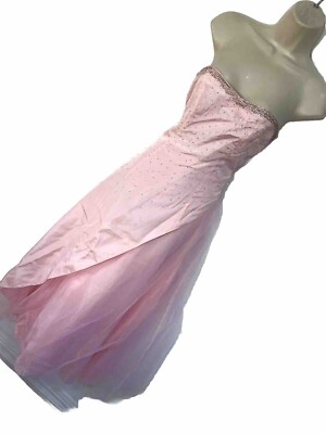 Rosa Maxikleid Ärmellos Taft Abschlussball Cocktail Party Gr. 10