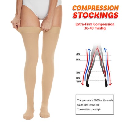Thigh High Compression Socks Men Women Leg Knee Varicose Vein Support Stockings