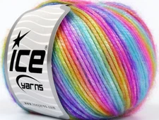 Ice Yarns Picasso Yarn Rainbow Colors soft shiny baby 50g 115m Medium 77868