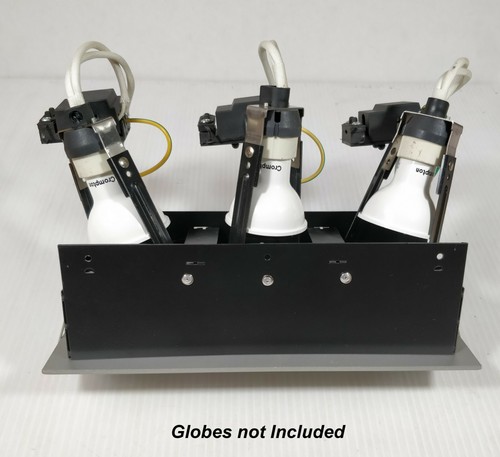 Triple Recessed Downlight Fitting Rectangular Silver 3 x 240V GU10 Lampholders - Picture 12 of 12