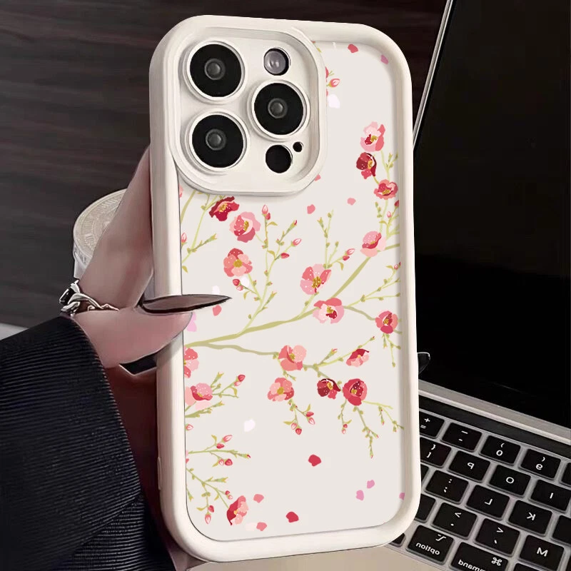 For iPhone 16 15 14 13 12 Pro Max 11 XR 8 Shockproof Flowers Silicone Case Cover - Image 2 of 4