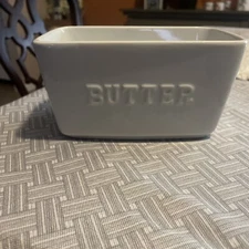 Better Homes and Gardens butter dish, white ceramic, No Lid, preowned