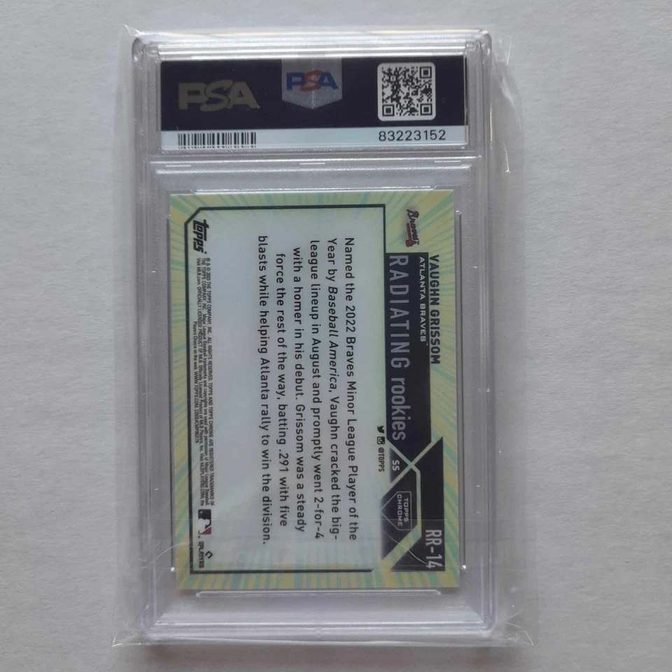 PSA 10 2023 Topps Chrome #RR-14 Vaughn Grissom Radiating Rookies RC SSP PSA 10 - Image 2 of 2