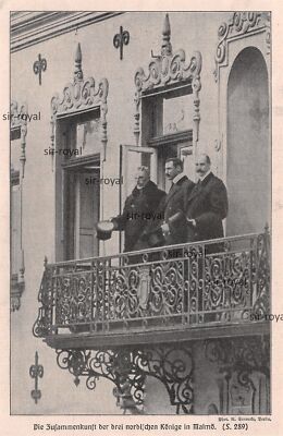 The Three Nordic Kings in Malmö - WW1 Military - 1915 ~13x20cm