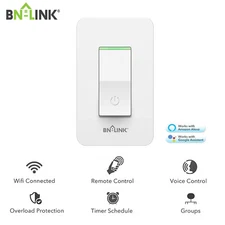 BN-LINK WIFI Smart In Wall Light Switch ON-OFF-ON works with Alexa/Google Home