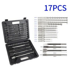 17pcs  Drill BITS & Chisel SDS Plus Rotary Hammer BIT Concrete Drill Bit Set