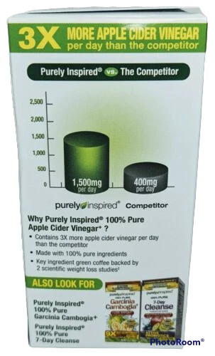 Píldoras de vinagre de sidra de manzana puramente inspiradas 100 ct EXP-02/24 Foto 2 de 2