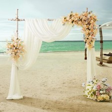 Chiffon Weeding Arch Draping Fabric Ivory Drapes for Backdrop2 Panels - 28" x...