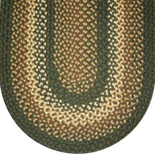 SAGE GREEN BASKET WEAVE BRAIDED AREA RUGS By COLONIAL RUG--MANY SIZES! 827