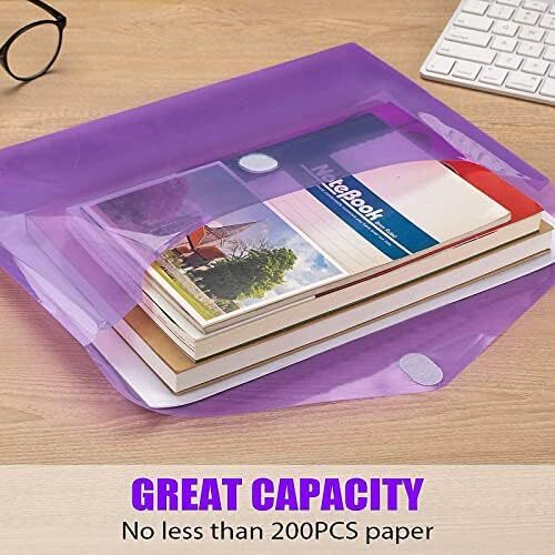 12PCS Plastic Expandable File Folders A4/Letter Size Document Organizer 6Color - Picture 6 of 7