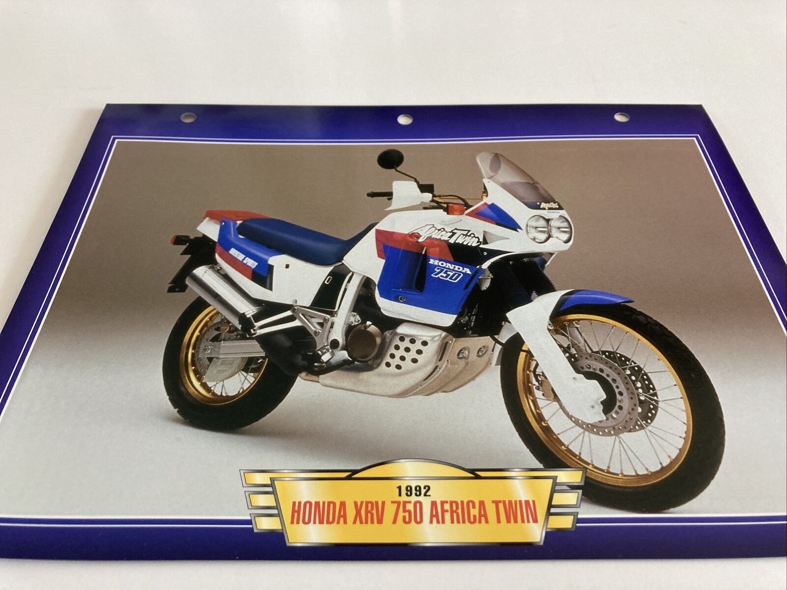 estas binario Oswald Honda XRV750 Africa Twin 1992 750 XRV Form Card Motorbike Passion  Collection | eBay
