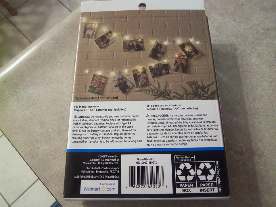 New - Photo Clip String Lights LED AA Battery Operated 20 Warm - Built-in Timer - Image 2 of 4
