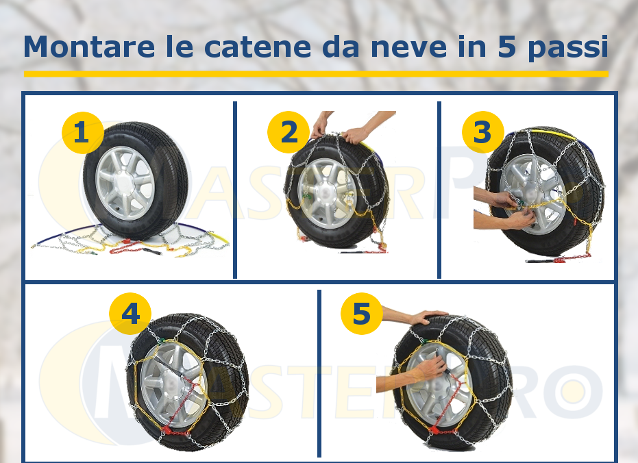Catene Da Neve KAWIN 185/65-15 Omologate V5117 - 9mm, Montaggio Rapido Per Auto E Fuoristrada