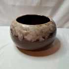 Bauer California Garden Ware USA  Art Pottery Pot Bulb Bowl Brown Drip #BP-1