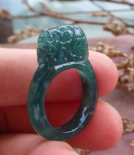 Certified Green Natural A JADE Jadeite Dragon Pi Xiu RING USA. 5.75    562254