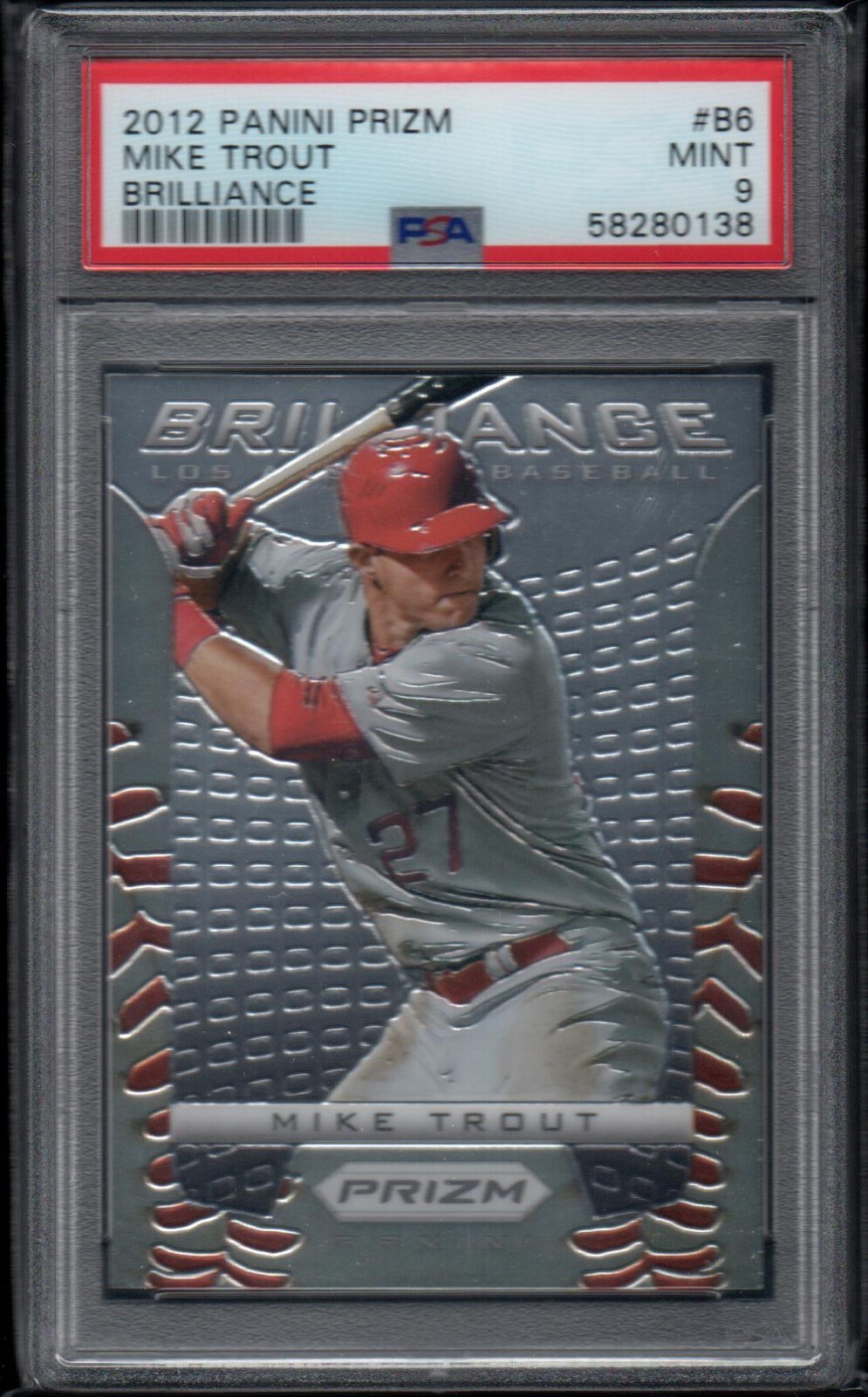 2012 Panini Prizm BRILLIANCE #B6 Mike Trout LOS ANGELES ANGELS PSA 9 Mint