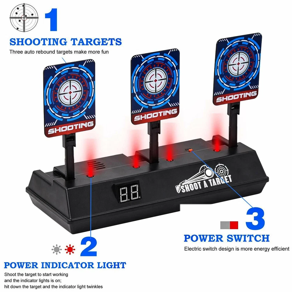 Puntuación electrónica de objetivos restablecimiento automático disparo digital de objetivos - regalo de cumpleaños Foto 3 de 4