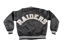 VTG Chalk Line Raiders Spell Out Jacket Mens Medium Black USA Vegas Oakland 80s