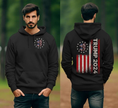 Trump Vance 2024 MAGA Keep America Great 45 47 Hoodie Fight Hooded Sweatshirt