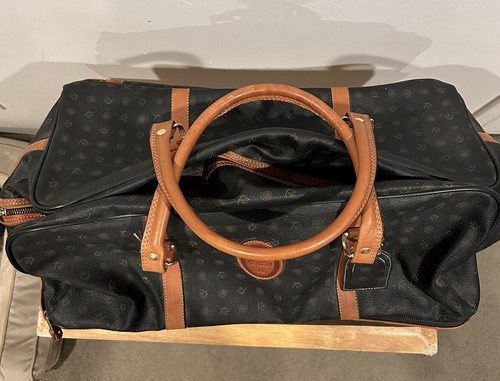 VINTAGE Kenzia KU Leather Over Night BAG LUGGAGE SUITCASE Italy Made - Picture 3 of 11