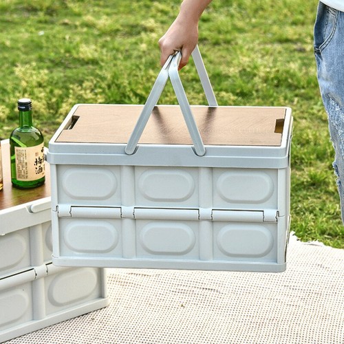Stackable Folding Storage Box Collapsible Baskets for Picnic Camping Car Caravan - Picture 19 of 33