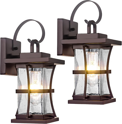 2 Packs Outdoor Wall Light, Oil Rubbed Bronze Exterior Light Fixture Waterproof