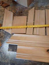 35+ Pieces Cherry Wood Scrap,  Craft DIY Crowns Moulding Lumber Cutoff Boards