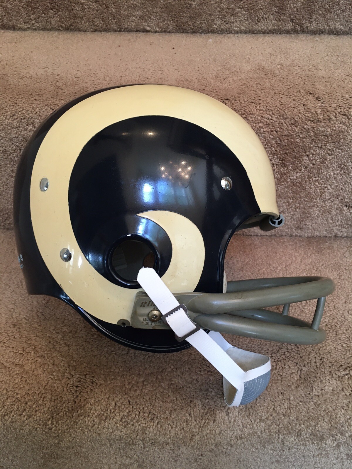 Los Angeles Rams Riddell TK2 Football Helmet 1970 Painted Horns Les