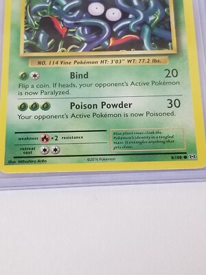 Tangela Basic Hp 80 Grass #8/108 Pokemon 2016 Card | eBay