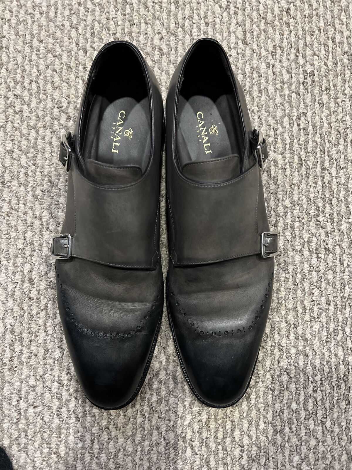 Canali Mens shoes gray color double monkstrap siz… - image 9