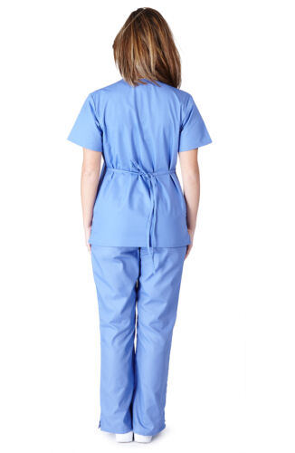 Medical Nursing Women Scrubs Sets UNIFORMS Size XS S M L XL 2XL 3XL Mock Wrap - Picture 9 of 16