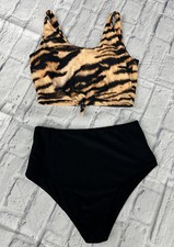 ZAFUL WOMENS 2 PC TANKINI LEOPARD TOP & BIKIN...