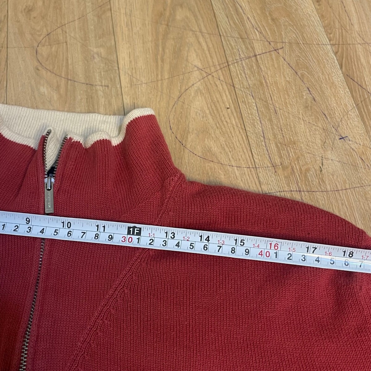 burberry london Sweater Pullover jumper cotton zip men red size xL